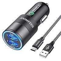 JOOMFEEN Caricabatteria Auto USB C,Quick Charge 3.0+2.4A 30W Caricator...